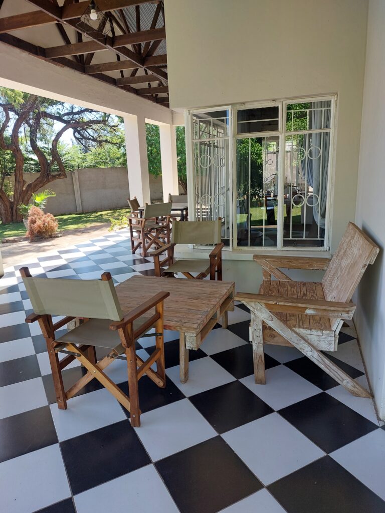 Misale House Mazabuka patio seating area